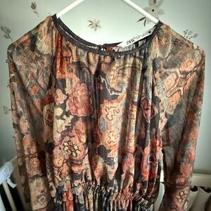 Zara Multicolor Patterned Maxi Dress